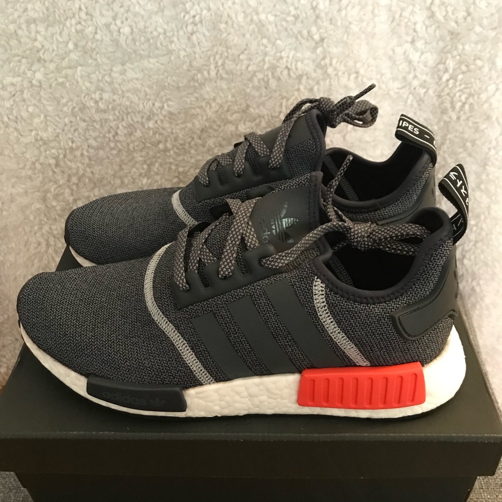 Charcoal grey Adidas NMDs, men’s size 9 - Picture 4 of 6